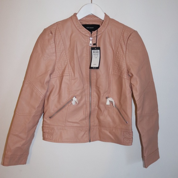 Vero Moda | Pink Moto Jacket Size Medium New - Picture 2 of 4